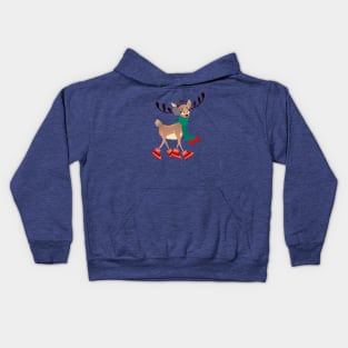 Festive Christmas Reindeer Kids Hoodie